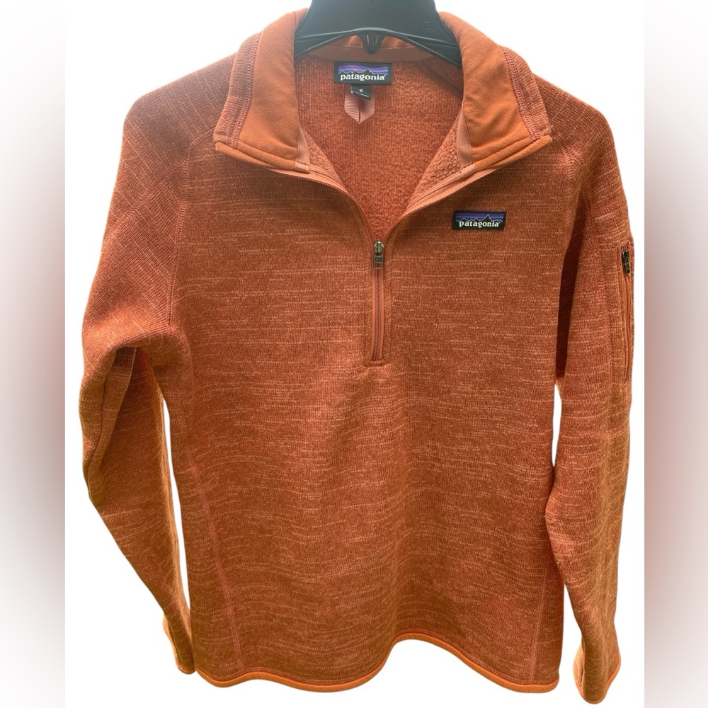 🧡 Patagonia Women’s Quarter Zip Pullover | Size M | Rust Orange fleece lined